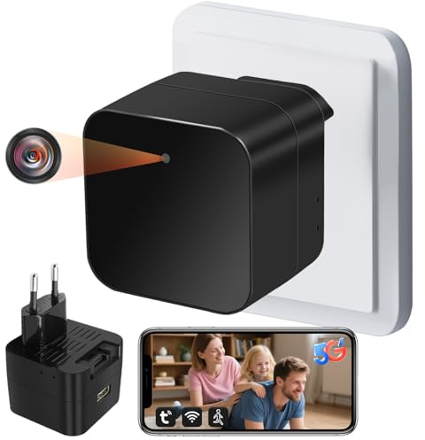 UYIKOO WiFi-dold kamera, 5G Mini trådlös spionkamera USB-laddare, mikrokamera spionkamera spionkamera 1080P HD rörelsedetektion videokamera kontroll Tuyasmart app för hemmakontor