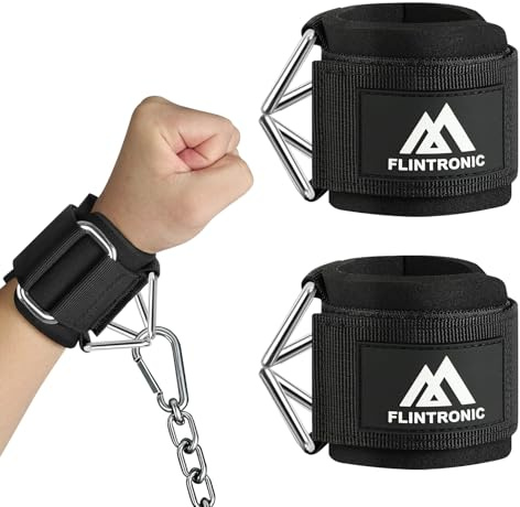 Flintronic 2 Stück Handgelenk Bandagen Gym, 7MM Neopren mit Verstellbarem Dreieckigem Klettverschluss, Handgelenkschlaufen für FKabelmaschinen, Workouts Krafttraining