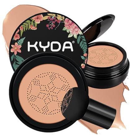 KYDA Mushroom Head Air Cushion BB Cream,Concealer Lasting Nude Makeup Moisturizing Pigment CC Liquid Foundation, Even Skin Tone Makeup Base Primer-Medium Beige