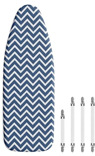 Zirax Ironing Board Covers Extra Large 120x38cm, Thick Padding Iron Board Cover with Heat Reflective Cotton Top, Scorch Resistant & Easy Fit Adjustable Fastener for Steam Irons