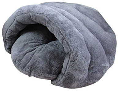 YOUJIA Hausbett Hundehaus Hundehöhle Haustier Bett Warm Schlafsack Matte Kissen Hundehütte Für Hunde Katzen (Grau, S)