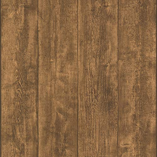 BRICOFLOR Papier peint imitation bois marron foncé Tapisserie effet bois marron contemporain Papier peint parfait pour le salon et le bureau