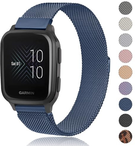 Amzpas Armband kompatibel mit Amazfit GTS 4 Mini/GTS 3 / GTS 2 / GTS 2 Mini/GTS 2e, Edelstahl Metall Ersatzarmband mit Starken Magneten für Amazfit Bip/Bip lite/Bip U Pro/Bip 3 / Bip 3 Pro
