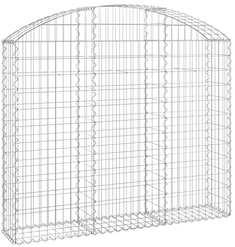 vidaXL Gabion bågformad 150x30x120/140 cm galvaniserat järn