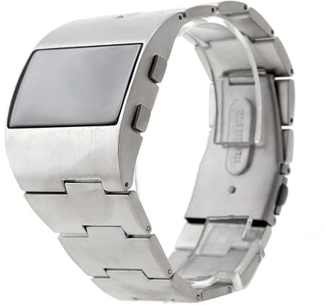DOITOOL Herren Armbanduhr Titanlegierung Digital Uhr Mit Blauem Led Licht Datum Anzeige 12/24 Stunden Format Wasserdichtes Design Silber