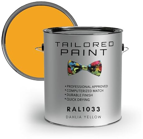 Tailored Paint uPVC Window & Door 1K Paint Brush or Spray On - Gloss Finish - RAL1033, Dahlia Yellow - 500ml Tin