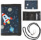 DtosbvOQ Kinder Geldbeutel mit Klettverschluss, Kordelzug, Gold Scheinfach und Münzfach, Faltbares Space Element Wallet, RFID-geschützt, Unisex-Kinder, Polyester, Kindergeldbeutel, Kinder/Zubehör
