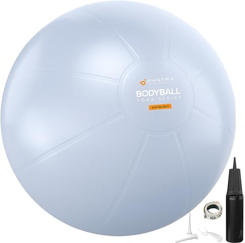 MANTRA SPORTS Exercise Ball – Yoga Ball for Pilates & Fitness - Birthing for Pregnancy, Stability, Core, Balance, Therapy for Physical Rehab, Workout for Home Gym & Office Chair, Fast Pump Included