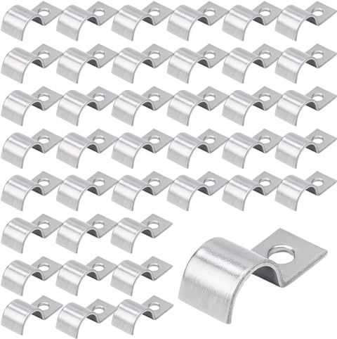 40 Pièces Colliers de Serrage Métalliques à Une Seule Ouverture – Colliers en U pour Fixation de Câbles et Conduits, Support de Tube en Métal pour Montage Stable