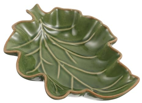 Yardenfun Mangiatoia per farfalle da giardino: mangiatoia per farfalle a forma di foglia per esterni, stazione di abbeveraggio in ceramica per api, ciotola per acqua e cibo per uccelli, decorazione