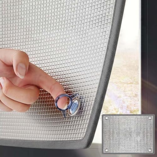 8mm Pelicula Aislante Termico Ventanas, Proteccion Solar Ventanas Aluminio, Laminas Solares Oscurecedor Ventana Anti Calor, Vinilo Ventana Privacidad con Ventosa