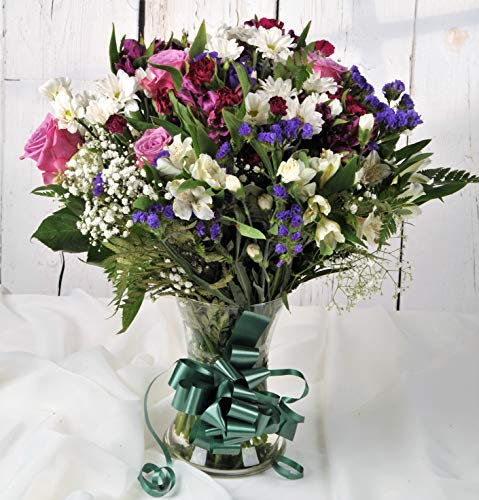 Homeland Florists Fresh Purple & White Large Flower Bouquet with Handwritten Gift Card and Next Day UK Delivery