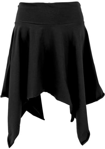 GURU SHOP Pixi Zipfelrock, Elfenrock/Top - Damen, Midi, weit geschnitten | Leichter, bequemer Rock, elastischer Bund, vielseitig tragbar, auch als Top.