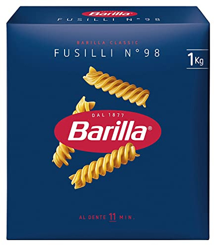 Barilla Pasta Klassische Fusilli n.98 aus hochwertigem Hartweizen immer al dente , 12er Pack, (12 x 1 kg)
