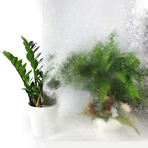 Fensterfolie Blickdicht Selbstklebend 90x210 cm | Klebefolie Fenster Sichtschutz mit Dekor-Effekt | Sichtschutzfolie Fenster Lichtdurchlass für mehr Privatsphäre im Bad oder Büro | Kristalle