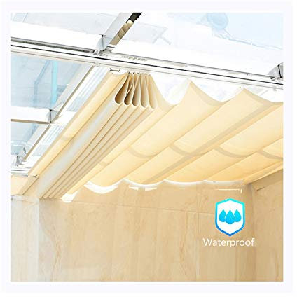 AOTNZ wasserdichte Sonnensegel, Draussen Einziehbar Welle Sonnenschutz Überdachung Ersatzabdeckung Zum Pergola-Rahmen Terrasse Deck Wintergarten Rollos Polyester, Anpassbar