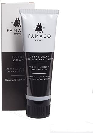 Famaco SIL' Best Smooth Leather Waterproofing Cream Polish Kit with Sponge Applicator - Unisex Shoes Boot and Garments Protector Cream - Dark Tan in Colour