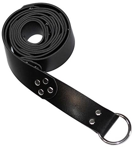 Thajaling Cinturón Con Hebilla de Anillo Vikingo, de Cuero PU, Remache Medieval, Caballero Retro Para Hombres y Mujeres (Negro)