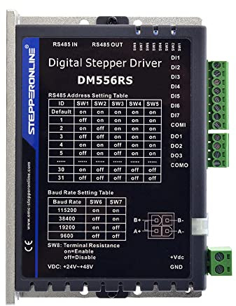 STEPPERONLINE Modbus RS485 Schrittmotortreiber 0.5-5.6A 24-48VDC für Nema 17, 23, 24 Schrittmotor