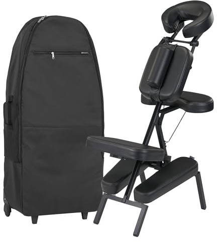 Master Massage Apollo Klappbar Mobil Massagestuhl Behandlungsstuhl aus Aluminium leicht mit Transportkoffer