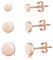 Loutade Silver Stud Earrings for Women, 925 Sterling Silver Disc Stud Earrings, 3 Pairs Rose Gold Plated Tiny Dot Disc Stud Earrings Set for Women, 4/5 / 6mm Unisex Cartilage Sleeper Stud Earrings