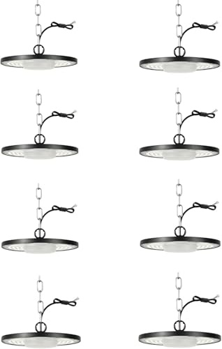 200W Naves Industriales LED, 20000LM 6000K UFO Lámpara de Alta Bahía,8PCS | Foco Industrial Blanco FríO, Impermeable IP65, IluminacióN De AlmacéN,High Bay Lampara Para FáBrica,Taller,Garaje