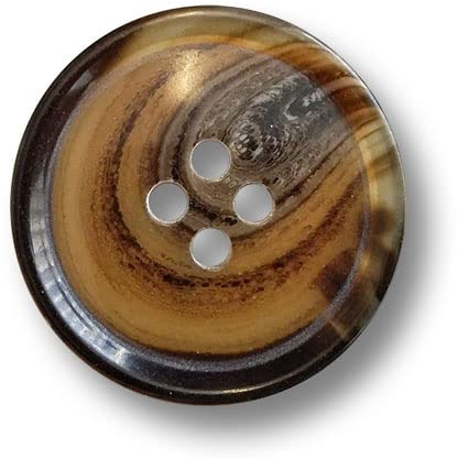 8er Set zeitlose, braun gemaserte Kunststoffknöpfe, fast wie Büffelhornknöpfe. Ø: ca. 25mm!