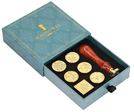 Siegelwachs-Set, Transparent, Europäisches Retro-Gravurwachs-Siegelstempel-Set für Paketumschläge, Einladungen (12)