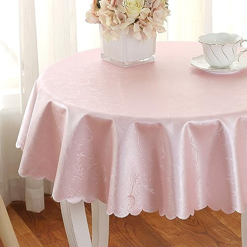 XQSSB Tischdekoration Eckig Wasserdicht Tischtuch Anti Hot Wear Resistant Tischwäsche Pflegeleicht Garten Zimmer Tischdekoration Pink 320cm Round Diameter