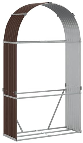vidaXL Kaminholzunterstand Braun 120x45x210 cm Verzinkter Stahl
