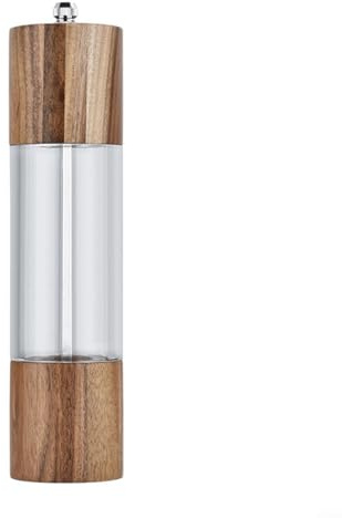 Zoegneer Levigatrici cilindriche in legno di acacia, macinapepe in legno di alta qualità, corpo in acrilico, opzioni di macinazione da fine a grossa (20,3 cm)