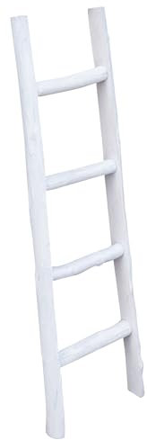 Biscottini Scaletta porta asciugamani bagno 100x7x28 - Scala Decorativa in Legno - Scala portasciugamani - Scaletta legno appendi asciugamani - Portasciugamani da parete Metallo, Bambu