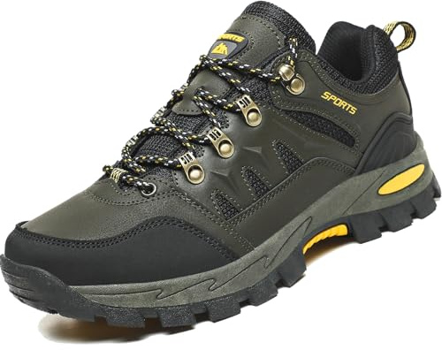 VTASQ Herren Wanderstiefel Leichte Wanderschuhe Atmungsaktiv Outdoor Sportlich Gleitsicher Bequem Bergstiefel Trekking Schuhe Damen Herren Wanderhalbschuhe Grün 42EU