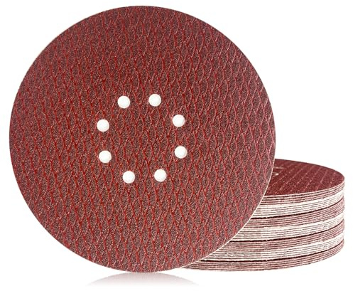 GEOGIEEW Disque Poncage 225 mm, Disque Abrasif 8 trous Grain P240, Pour ponceuses à long cou, Ponceuses à plâtre (30pcs)