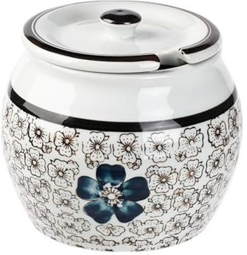 Keramik-Gewürzglas, Gewürzglas, 600 Ml, Küchenkanister, Keramik-Vorratsdose Für Lebensmittel Mit Luftdichtem Deckel Für Kaffee, Tee, Salz, Müsli, Blau