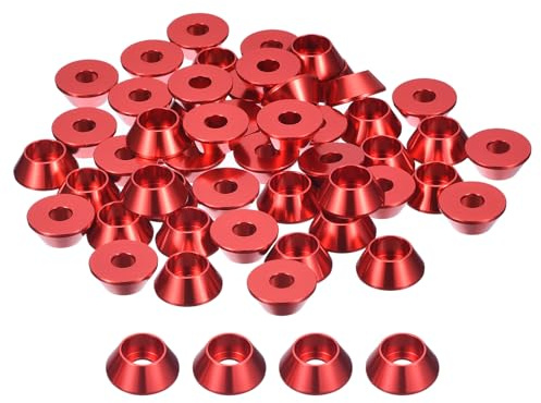 sourcing map Arandelas avellanadas de taza de cono M6, 50 juntas de aluminio anodizado, junta de arandela de cabeza de taza, junta avellanada de tornillo de taza para piezas de accesorios mecánicos,
