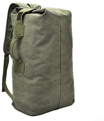 Doppelriemen Canvas Rucksack Seesack für Camping, Wandern und Sport (B Grün)