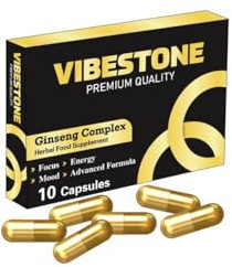 New Power Booster VIBESTONE Gold- Enhance Your Performance - Extra Strength Performance Enhancing Pills, Stamina Endurance Booster Gold Supplement Pills for Men - 10 Ginseng Capsules