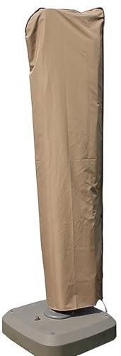 Waterproof Parasol Cover with Zipper and Telescopic Rod UV Protection Fits 300 350cm Outdoor Cantilever Umbrella Khaki Color Offset Banana Style