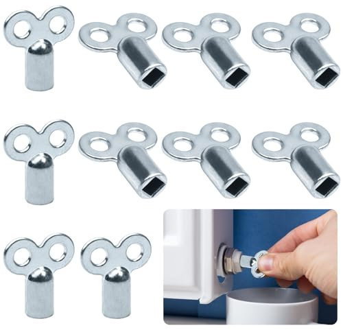 Entlüftungsschlüssel Heizkörper Schlüssel, 10 Stk Heizungsentlüftungsschlüssel Vierkantschlüssel 5mm Universal Schlüssel zum Entlüften, Zinklegierung Radiator Key,Heizungsschlüssel für alle Heizungen