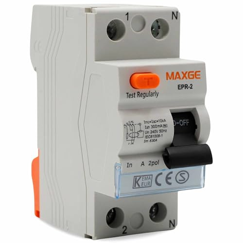 TECHZOCO Interruptor diferencial industrial y terciario Clase AC, 40A, 415/240V AC, 10000A, Detecta corrientes de fuga alternas, Normativa EN/IEC61008-1