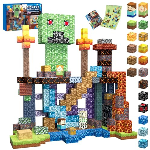 Magnetic Blocks, 160PCS Magnetic Building Blocks Construction Toys for Kids | 1 inch Magnetic Cubes, STEM Montessori Toy, Magnet Blocks, Christmas Birthday Gifts for Aged 3+