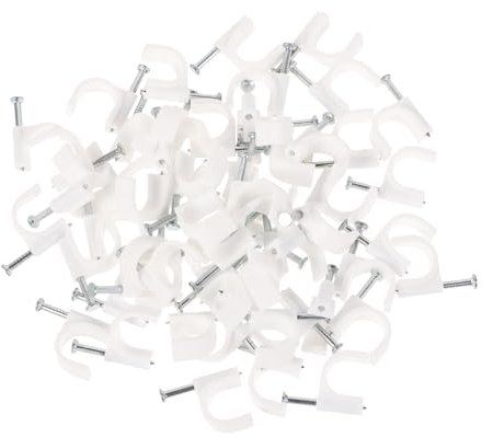 HOMOCONO 500stücke Kabelclip Mit Stahlnägeln Kabelclips Für Wand Und Telefonkabel Kabelmanagement-clips Aus Pe-kunststoff Für Diverse Kabel