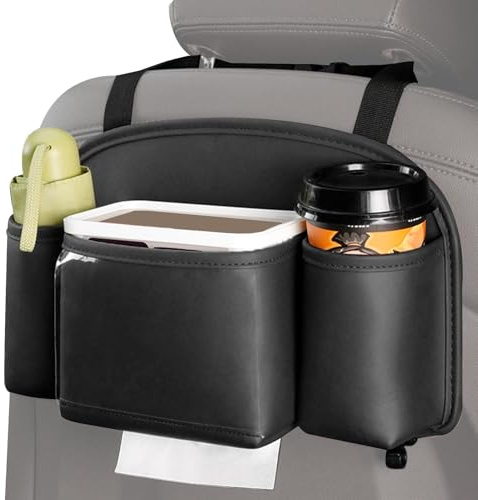 de almacenamiento para respaldo de asiento de coche, organizador de asiento trasero de coche, interior multiusos con soporte para pañuelos, accesorios para asiento trasero de coche