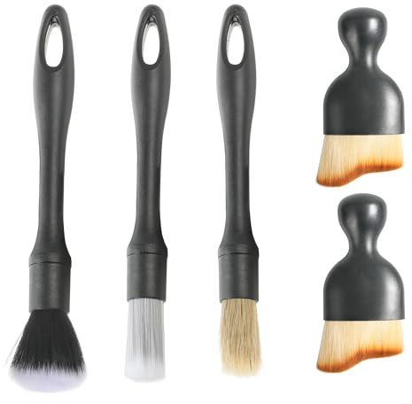 Flaconi 5PCS Car Interior Dust Sweeping Soft Brush,Car Detailing Brushes,Car Cleaning Brush,Automotive Interior Dusting Brush,Car Dust Brush,Use for Interior/Exterior Automotive Trim Wheel Rim Engine