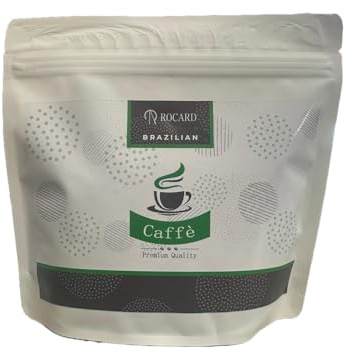 Caffè Rocard® | In Grani di Specialità | Monorigine Brasile | 100% Arabica | Specialty Coffee | Tostatura Artigianale | Confezione 250 Gr | Rotondo e morbido con sentori di nocciola e mandarino |