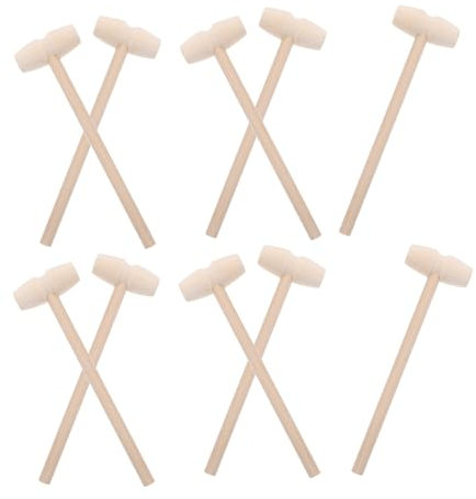 UPKOCH 10pcs Mini Wooden Mallets Small Mallet Hammers for Boys and Girls Hammer Toys Wooden Plaything Safe