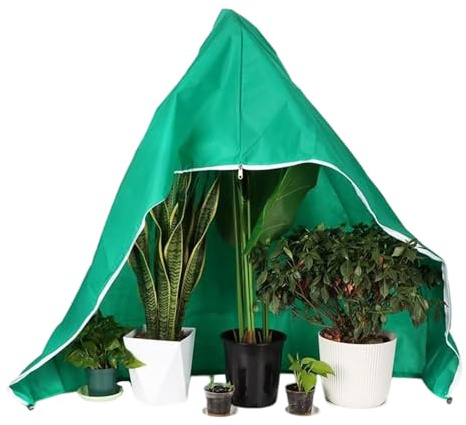 Cubiertas Invernales Para Plantas Protección Anticongelante, Tejidos Antihielo Para Plantas De Exterior Y Al Aire Libre, Cubierta Ajustable Transpirable con Cremallera Lateral para Árboles Arbustos de