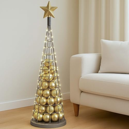 Mendler Deko-Baum HWC-O91 Metall 115cm - silberfarben | Weihnachtsbaum, Schmuckbaum, Weihnachtsdeko, Christbaum, zum Beschmücken