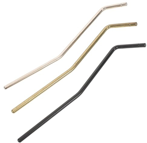 HOODANCOS Palanca de Trémolo para Guitarra Eléctrica 5 MM Kit de 3 Piezas Negro Dorado y Cromo Palanca de Individual Compatible Puente Accesorio para Mejora y Reparación Musical